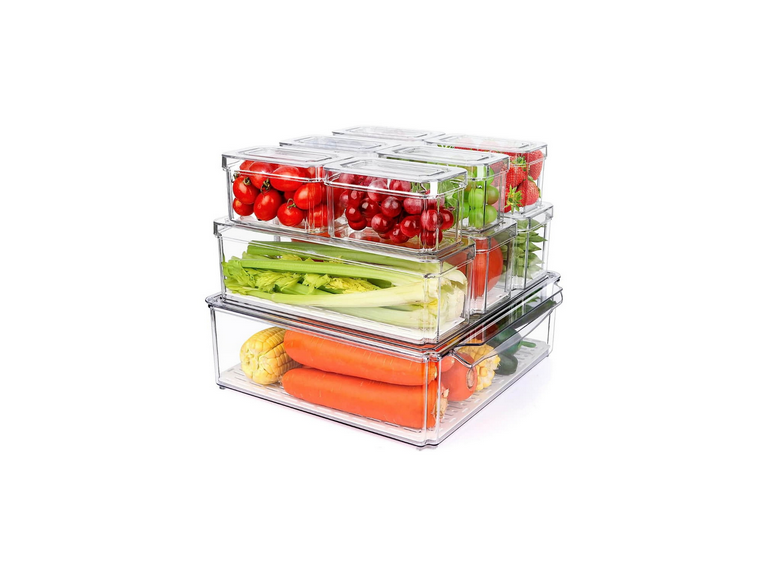 Set 7 Contenedores Organizadores Refrigerador Tapa