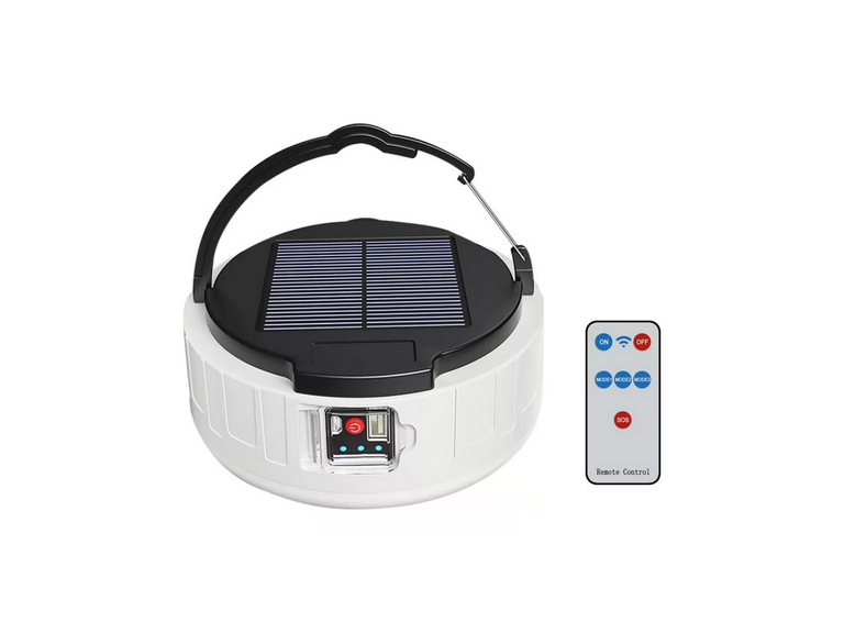 Lámpara Solar Emergencia Recargable Cargador USB Control Remoto