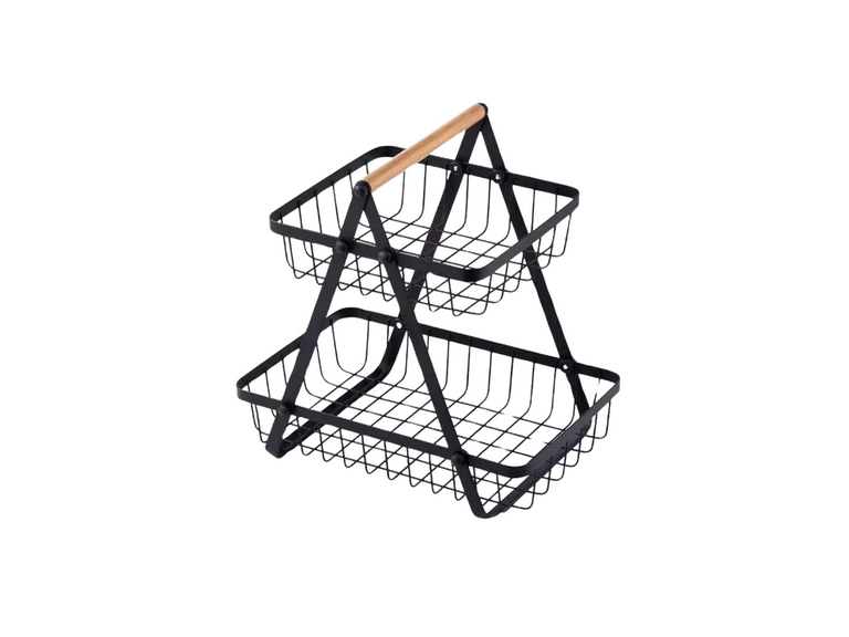 Frutero Mesa Frutas 2 Niveles Negro