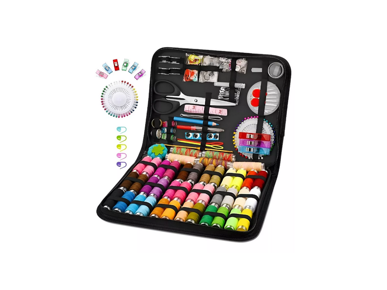 Set Estuche Costurero Hilos Colores Bordado 206 Piezas