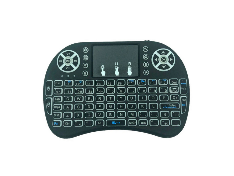 Mini Teclado Inalámbrico Touchpad Smart TV Retroiluminado