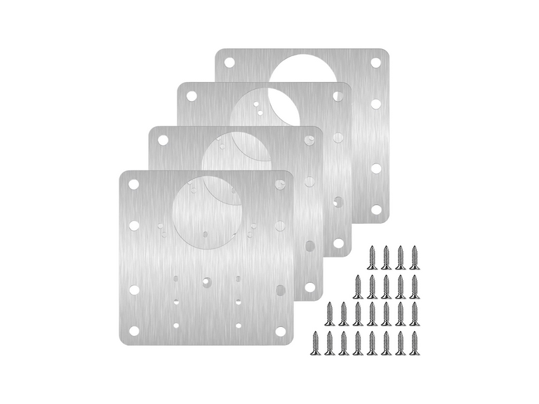 Set 10 Placas Reparación Bisagra Puerta Armario Mueble