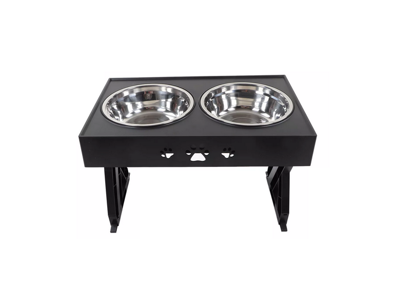 Comedero bebedero Mascotas Ajustable Plato Acero