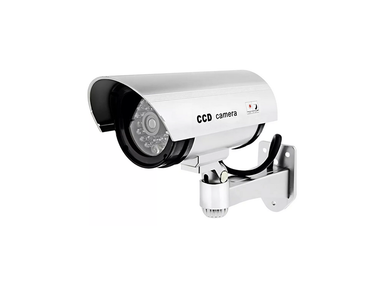 Cámara Seguridad Falsa LED Gris