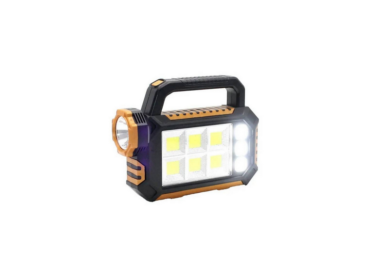 Linterna Reflector Luz Solar Portátil Carga USB Naranjo