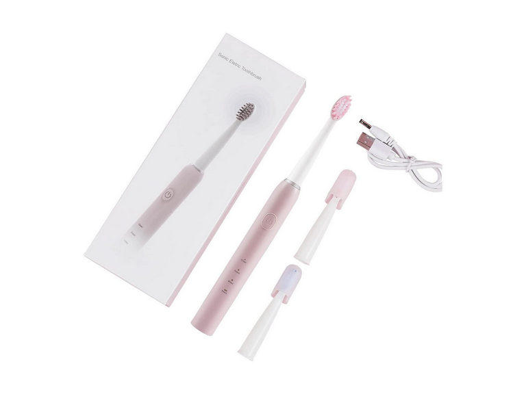 Cepillo Eléctrico Limpieza Dientes Recargable Usb Repuesto Rosado