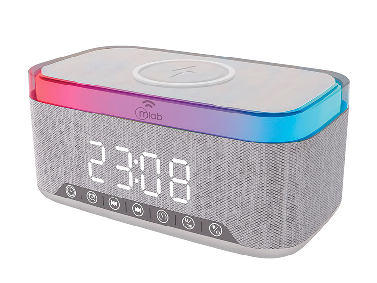 Parlante Radio Reloj Con Carga Inalámbrica