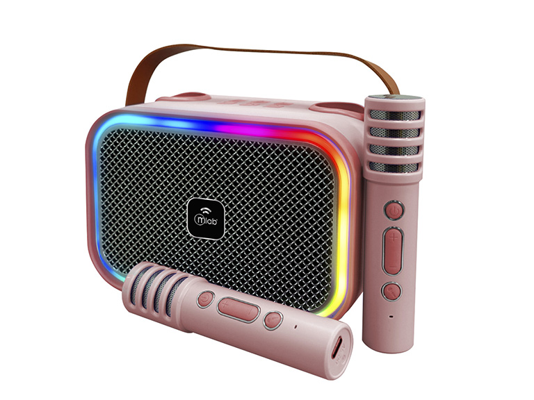 Karaoke My Lil Voice Luz RGB 2 Microfonos Pink