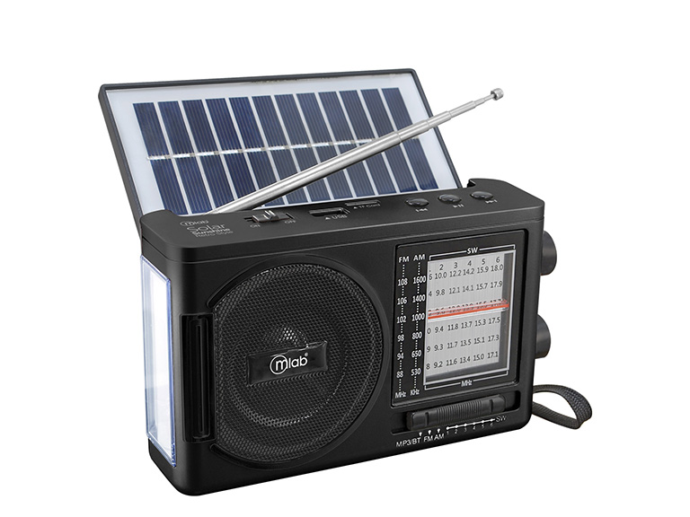 Radio Retro Solar Sunshine Light Black