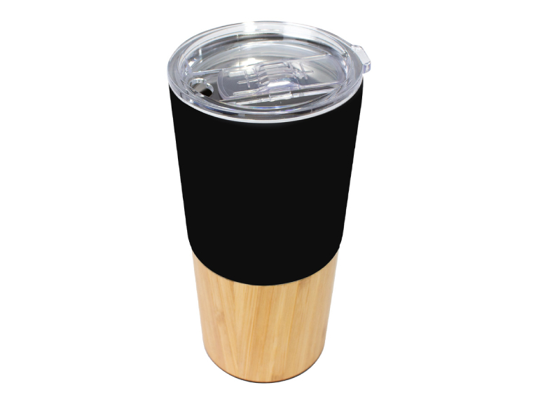 Mug metálico bamboo AURUS 500cc Negro