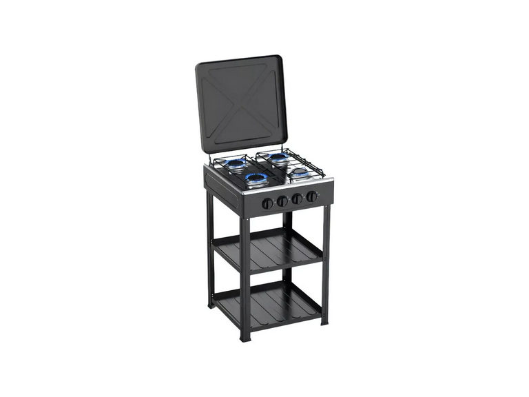 Cocina Encimera Gas 4 Quemadores Negro