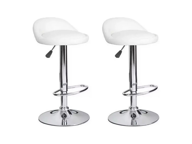 Pack 2 Sillas Taburete Piso Bar 80 cm Blanco
