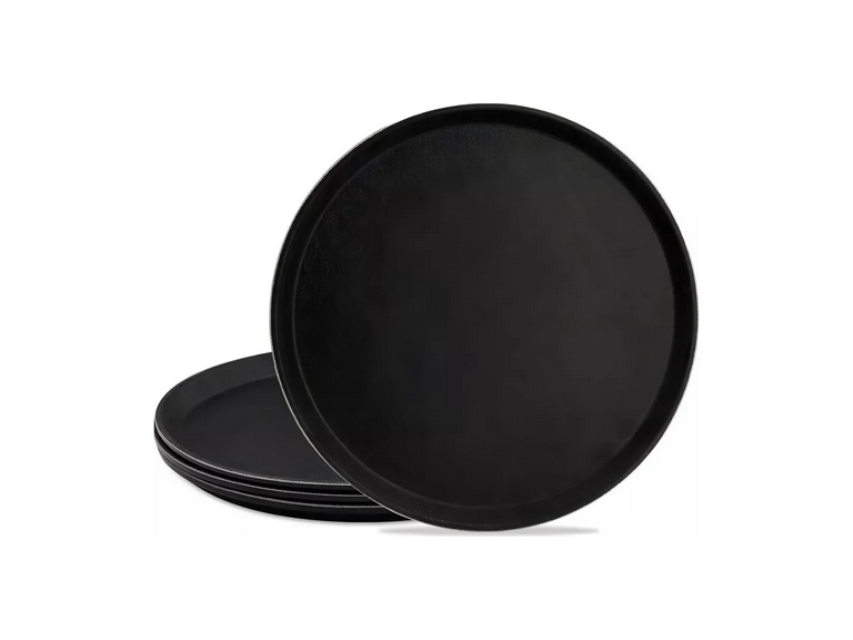 Pack 5 Bandejas Redondas Antideslizantes 45x2 Negro