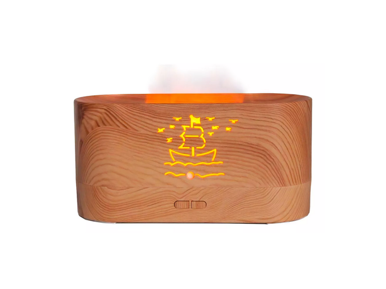 Humidificador Difusor Aroma Diseño Chimenea Madera