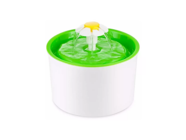 Bebedero Fuente Eléctrico Agua Mascotas 2 LT Blanco Verde