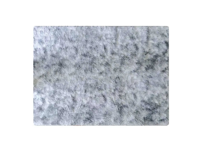 Alfombra Bajada Cama Peluda Super Suave Plomo Claro