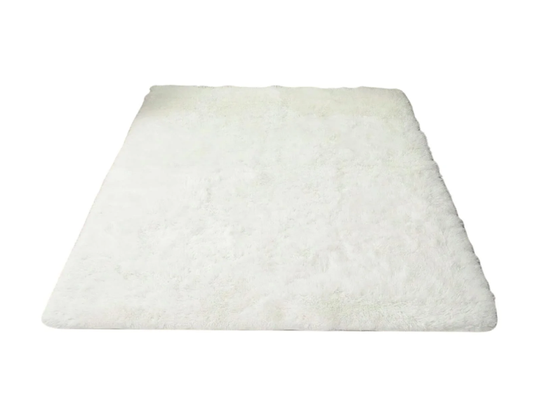 Alfombra Bajada Cama Peluda Super Suave Turquesa