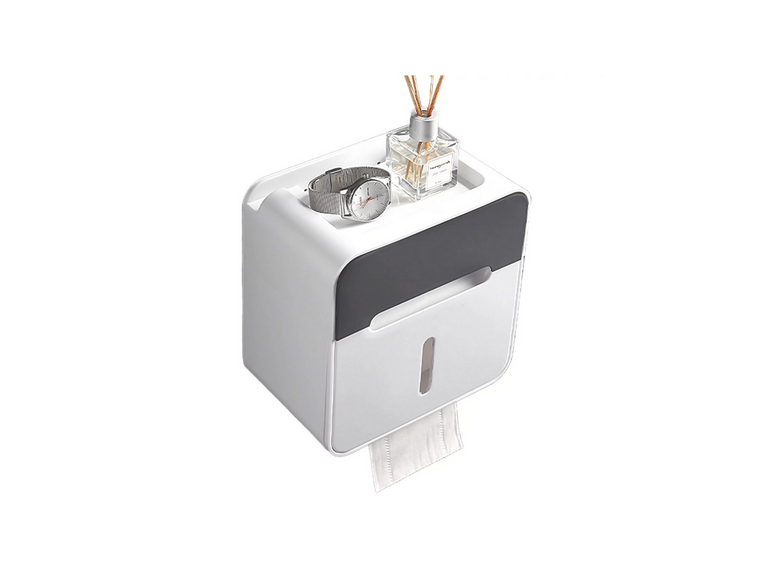 Dispensador Organizador Papel Higiénico Gris