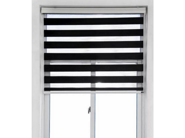 Cortina Roller Dúo Zebra Negra 140x220 CM