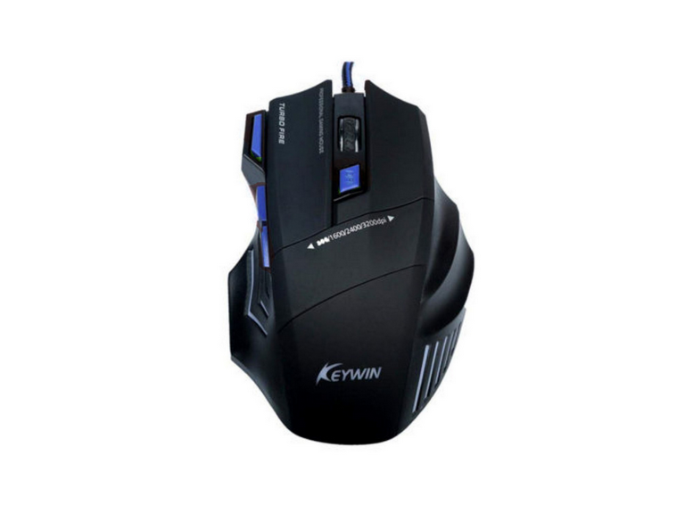 Kit Mouse Gamer Mousepad Ergonómico Azul