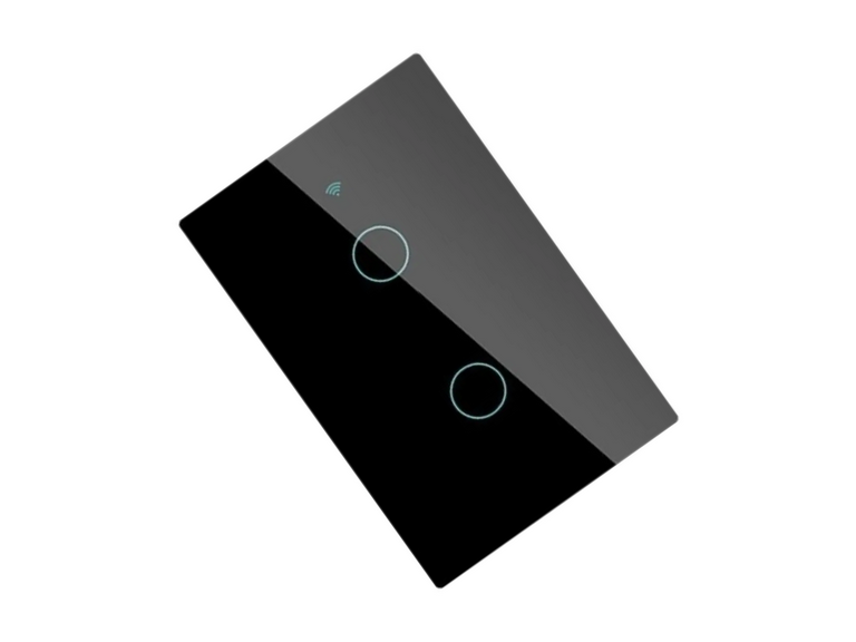 Interruptor Inteligente Neutro 2 Canales 100 Watt Negro