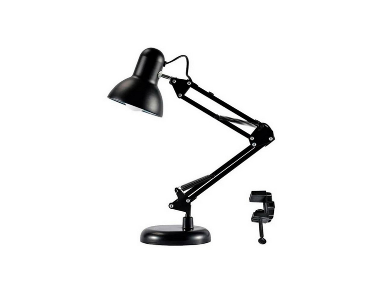 Lámpara Brazo Ajustable Giratorio Escritorio Metal Negro