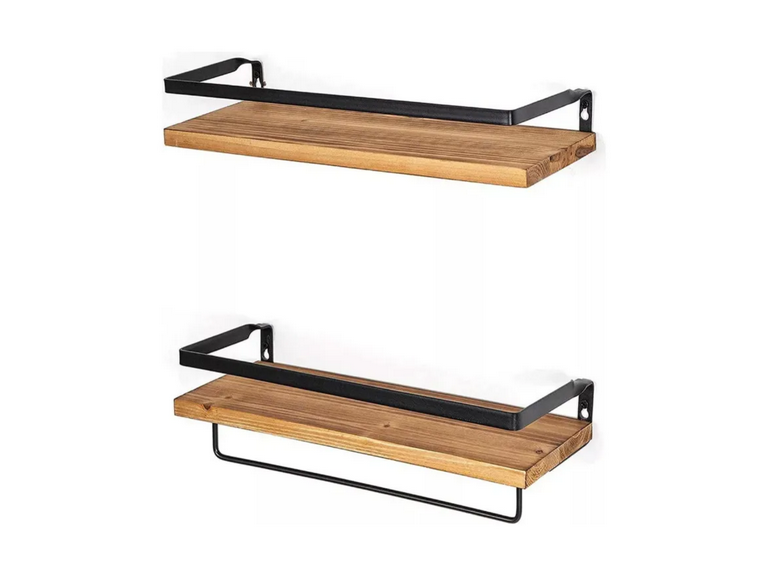 Pack 2 Repisas Modernas Flotantes Madera 40x15x7