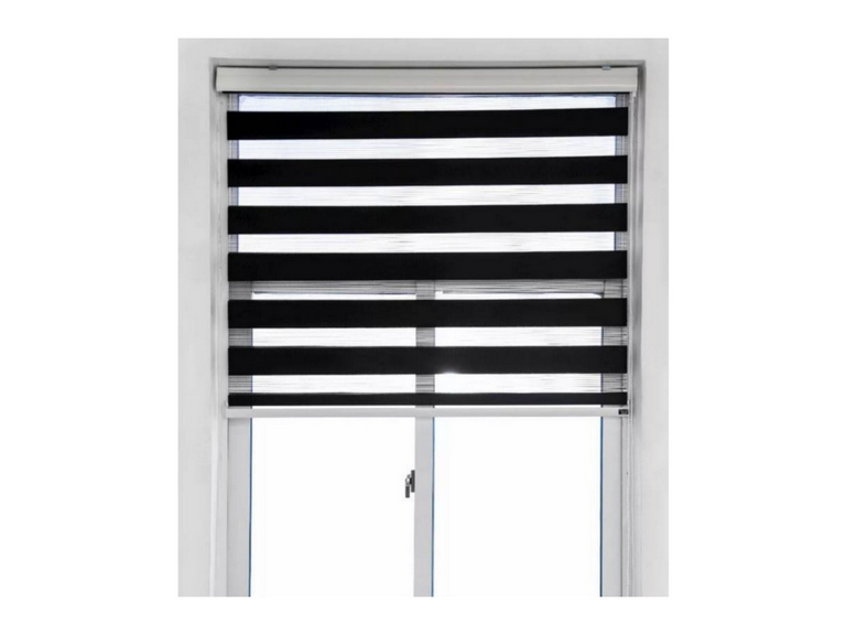 Cortina Roller Dúo Zebra Negra 100x200