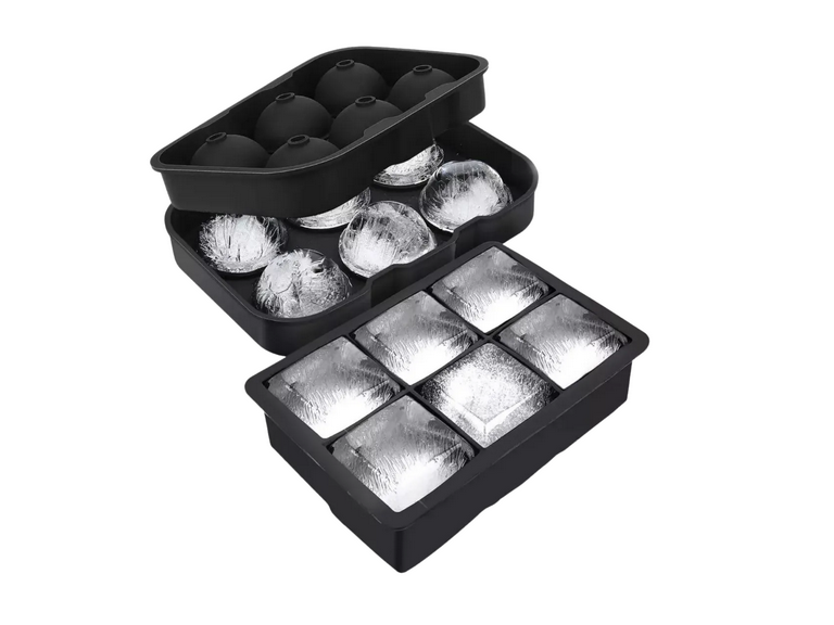 Molde Cubeta Hielo Silicona 2 Formas 44.4x31.7x13.4