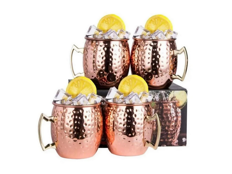 Set 4 MUG Cobre Vasos Coctel Moscow Mule 500 ML Premium