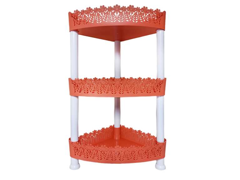 Estante Organizador Multiproposito Triangular 3 Niveles Naranjo Importclick