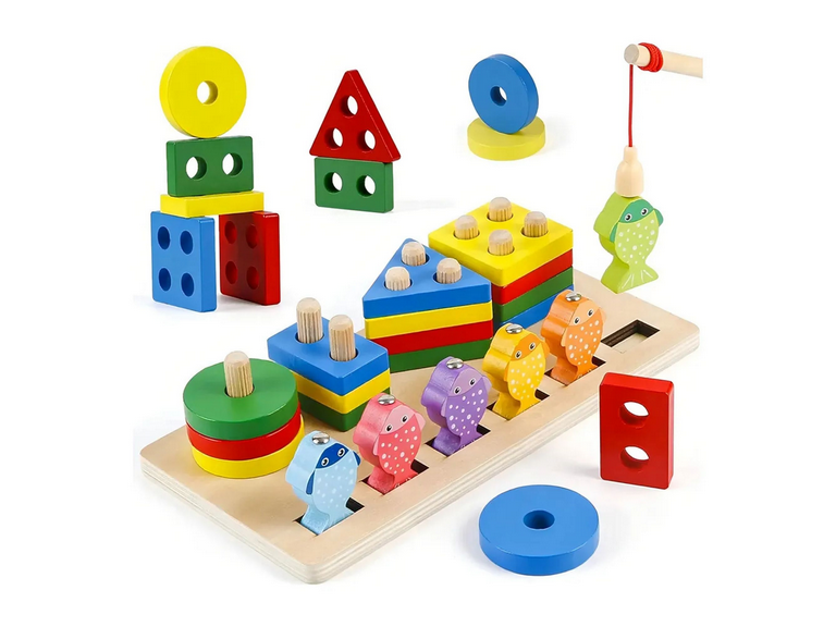 Juego Pesca Magnético Infantil Madera Multicolor