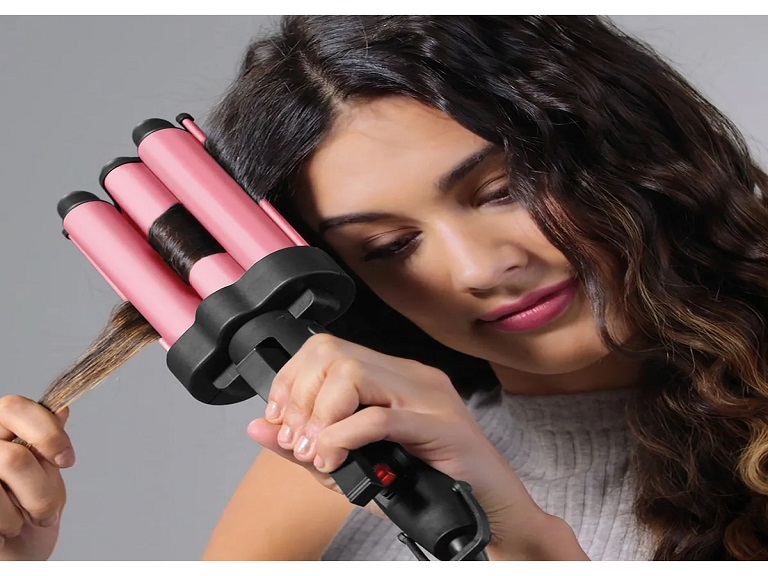Onduladora de Cabello Rosado Jumbo de Turmalina y Cerámica