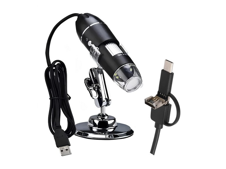 Microscopio Digital USB 1600x Cámara 8 LED PC