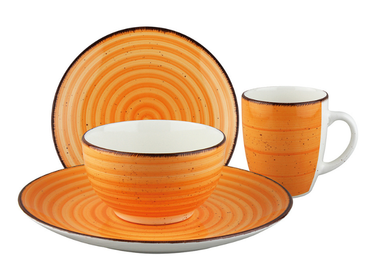 Vajilla 16 pcs Naranja Tutto Per Tavola