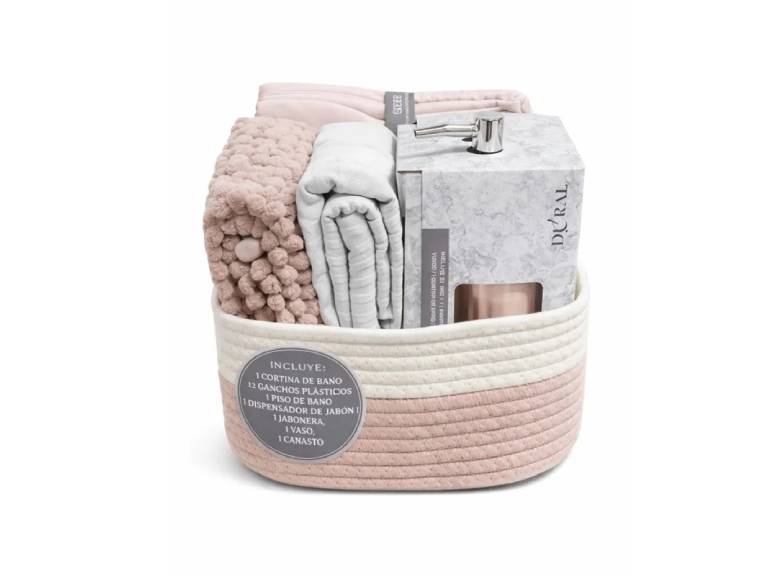 Set de Baño 18 Piezas Lucía Rosa