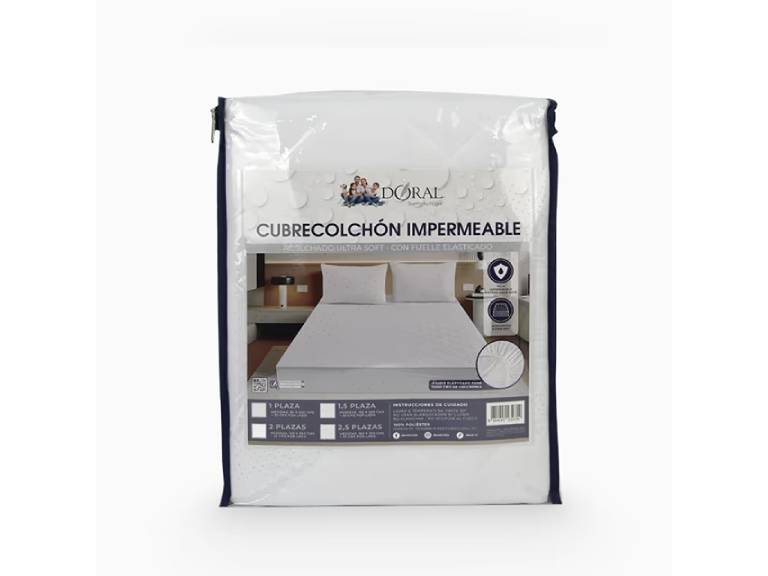 Cubre Colchón Acolchado 100% Impermeable 1 Plazas Doral