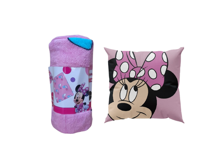 Set Infantil Minnie Mouse con Manta Polar y Cojín