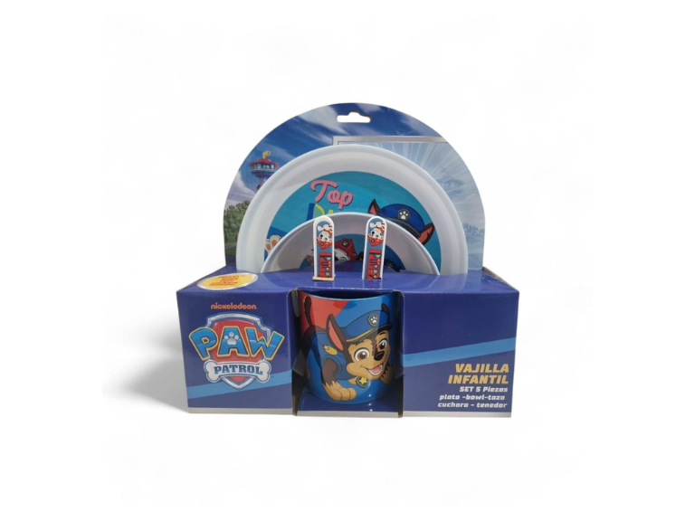 Vajilla Infantil Paw Patrol Azul Set de 5 Piezas