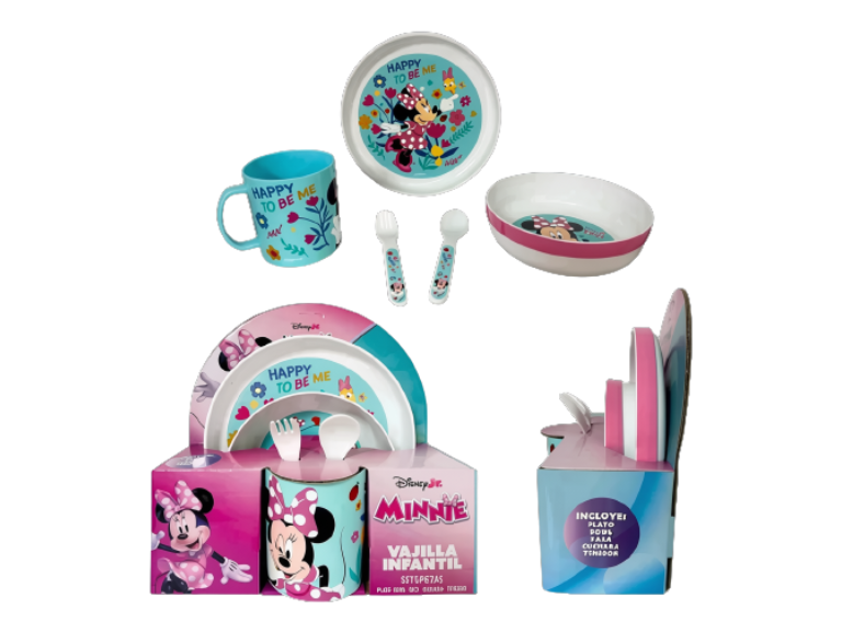 Vajilla Infantil Minnie Mouse Set de 5 Piezas