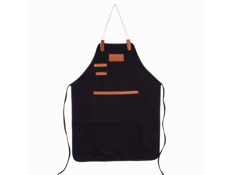 Pechera Asador Canvas Algodón 10 onzas Negro