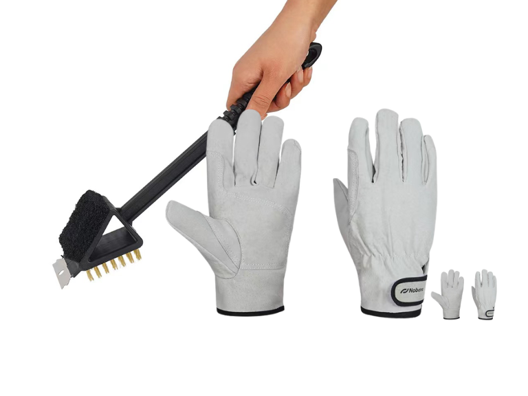 Pack parrilla Cepillo limpiador + 2 pares de guantes para asado