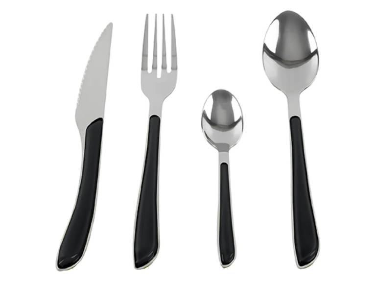 Set de Cubiertos Doral Colorful 24 Piezas Acero Inoxidable Negro