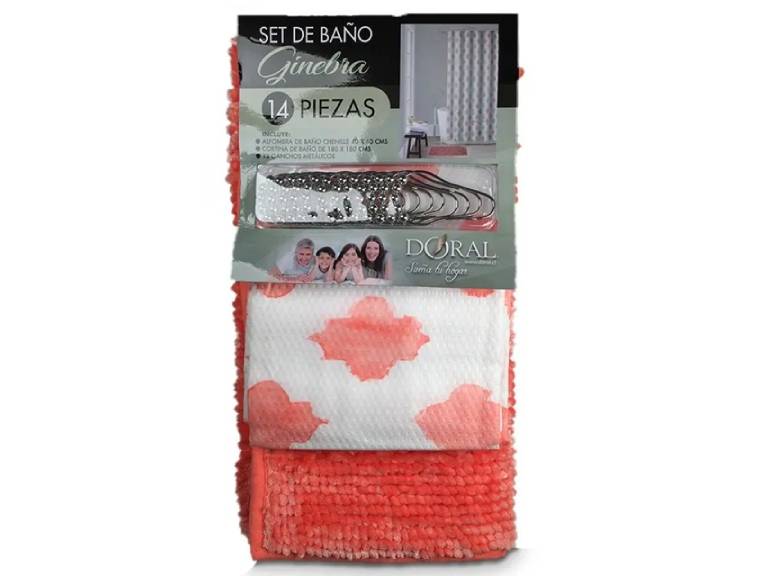 Set de Baño 14 Piezas Ginebra Silueta Coral