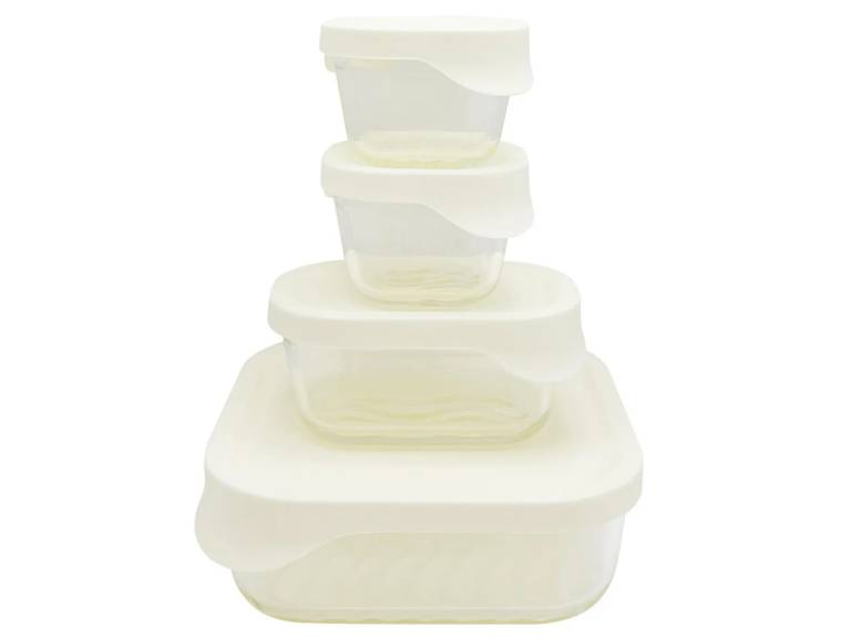 Set 4 Contenedores de Vidrio Glass Tray 220+220+370+1320 ml