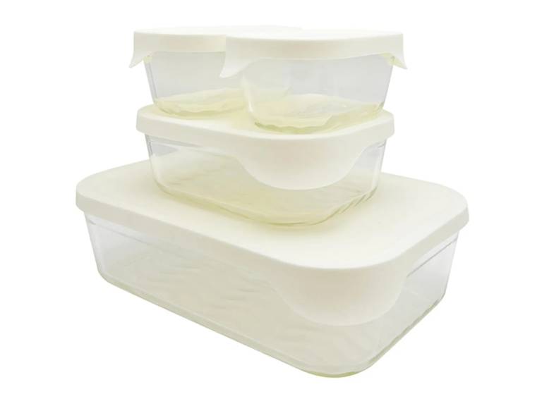 Set 4 Contenedores de Vidrio Glass Tray 370+370+930+2500 ml