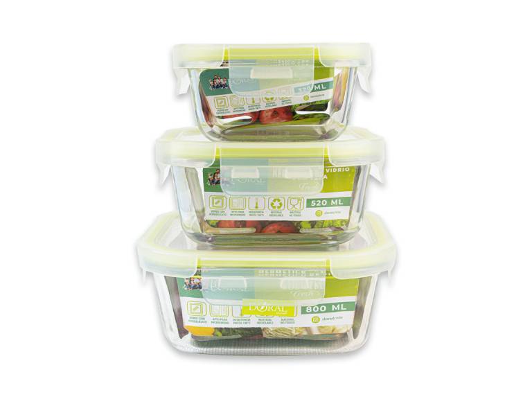 Set 3 Contenedores de Vidrio Fresh 320+520+800 ml