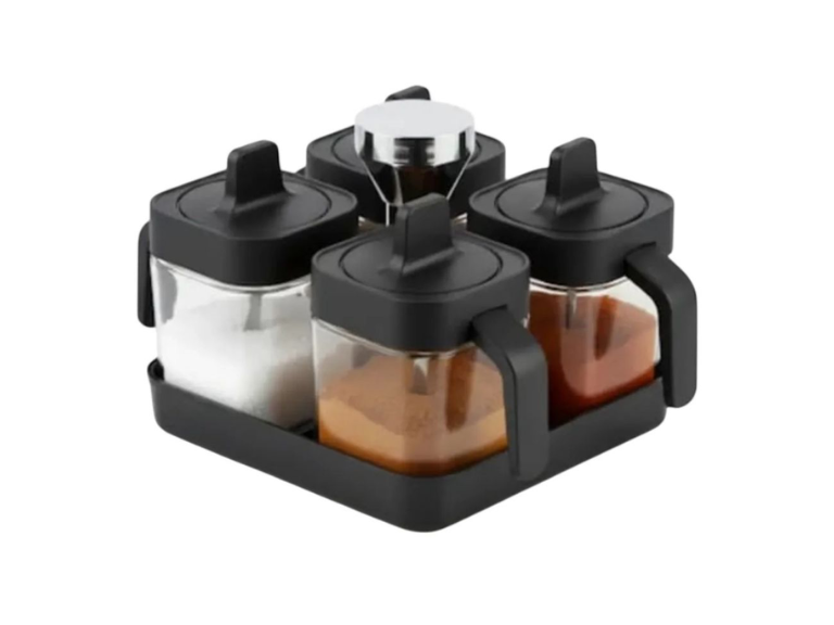 Set 4 Especieros de Vidrio con Cuchara