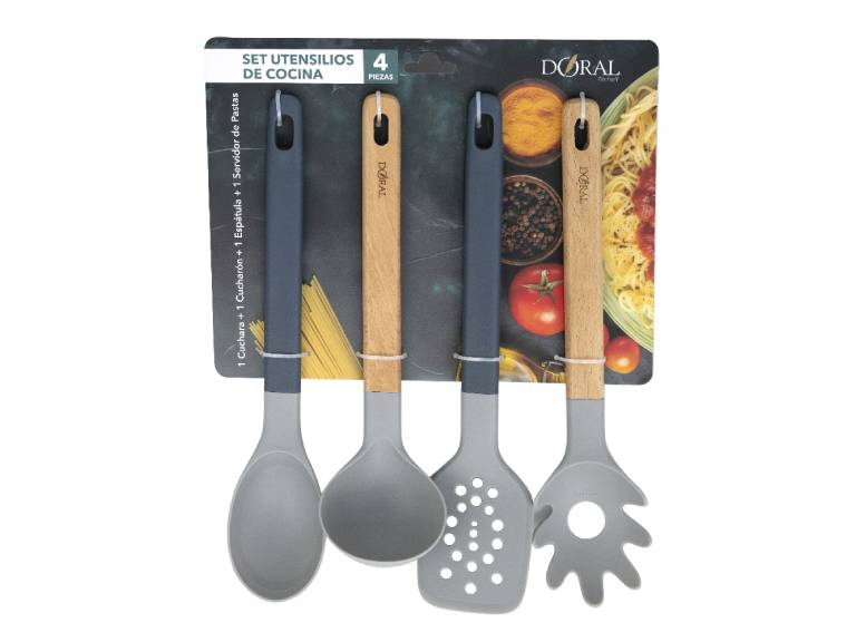 Set Utensilios de Cocina 4 Pzas Azul