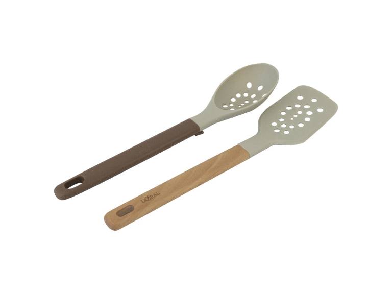 Set Espumaderos de Cocina 2 Piezas Cuchara + Espátula Tierra